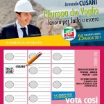 Candidato Parlamento Europeo Armando CUSANI,  circoscrizione Lazio-Marche-Umbria e Toscana.